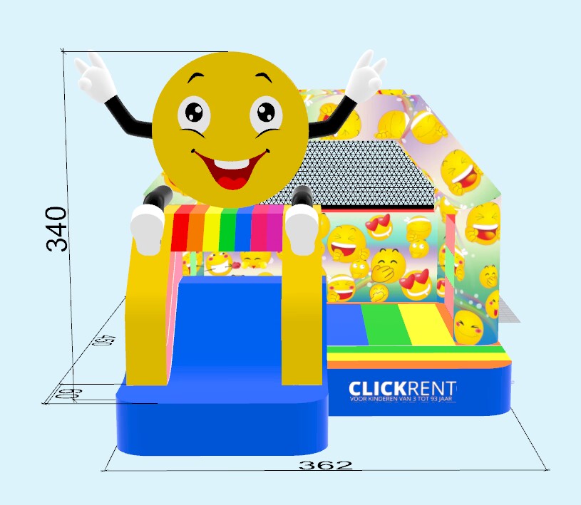 Springkasteel Smiley met glijbaan